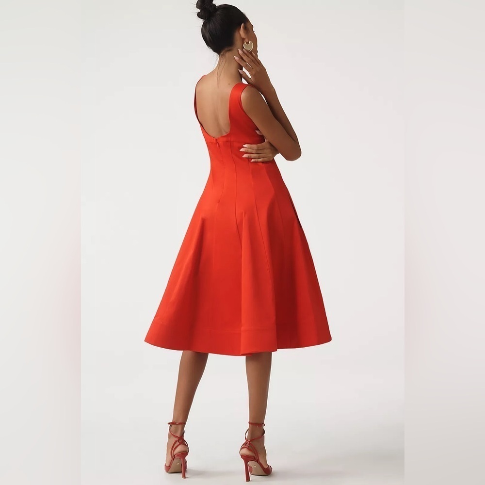 NWT! By Anthropologie Boat-Neck Drop-Waist Midi Dress -Multiple Sizes 💎 - Picture 3 of 11